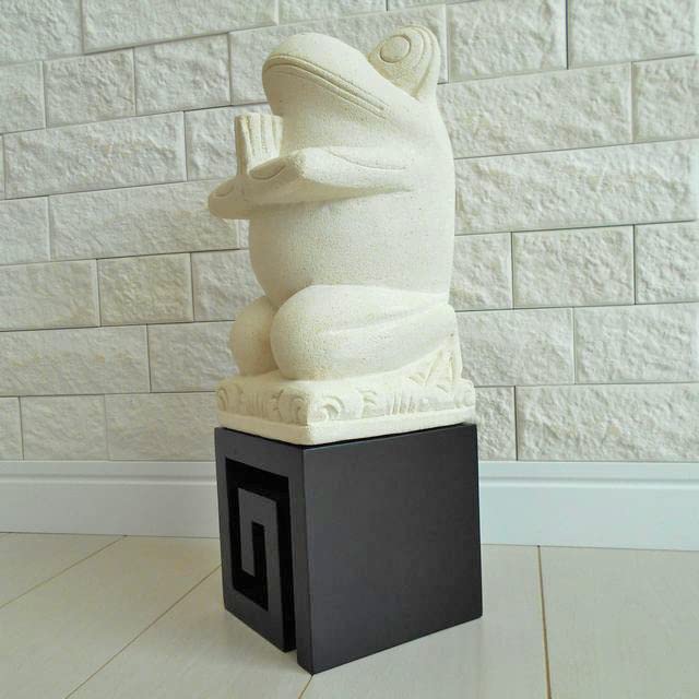 石像 お祈りかえる 渦巻き スクエア 飾り台 セット♪ スパ バリスパ エステ 石像 バリ スタイル お祈りかえる 渦巻き スクエア 飾り台